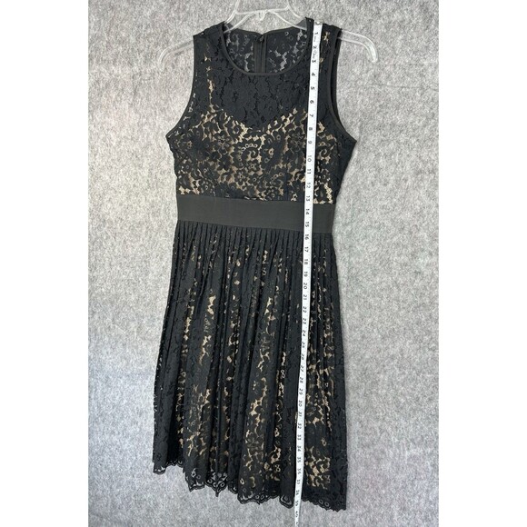 Eliza J Women’s Floral Lace Sleeveless Zip Sheath Dress Black Size 6 Whimsigoth - Picture 7 of 10